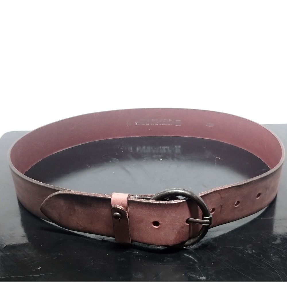 Amsterdam Heritage 45501 Burgundy Leather Belt Round Buckle Netherlands